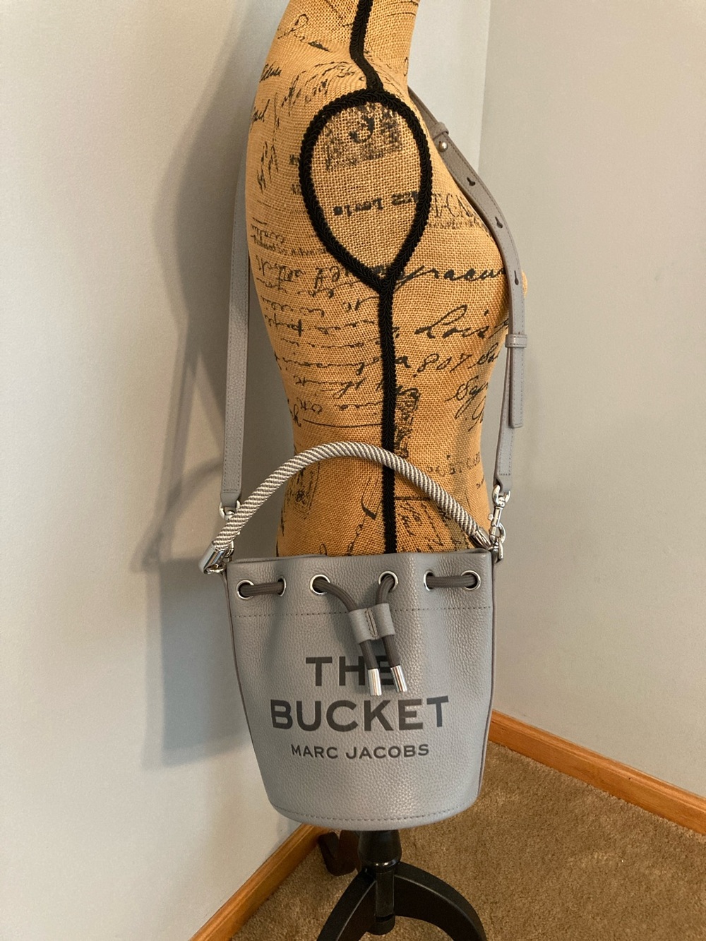 Marc Jacobs Gray Leather 'The Bucket' Crossbody Bag